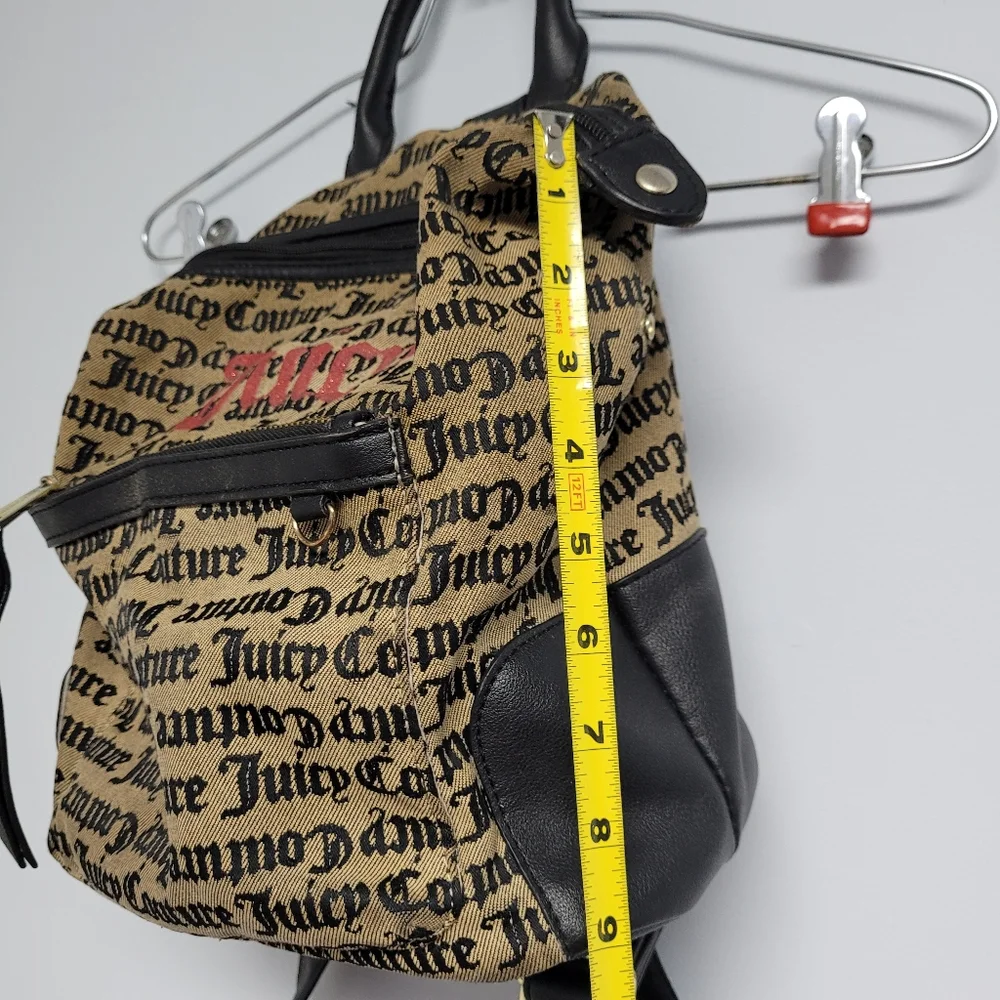 Juicy Couture Backpack Bag‎ Logo Black Brown Pop Out